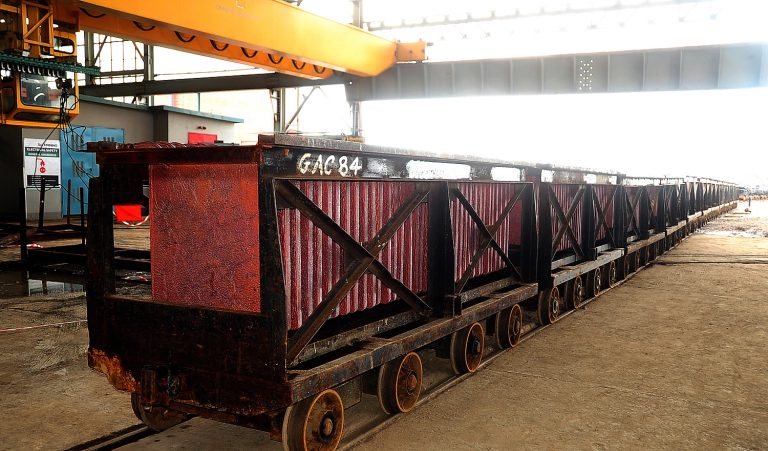 Anodes transported to the Refinery for further processing.